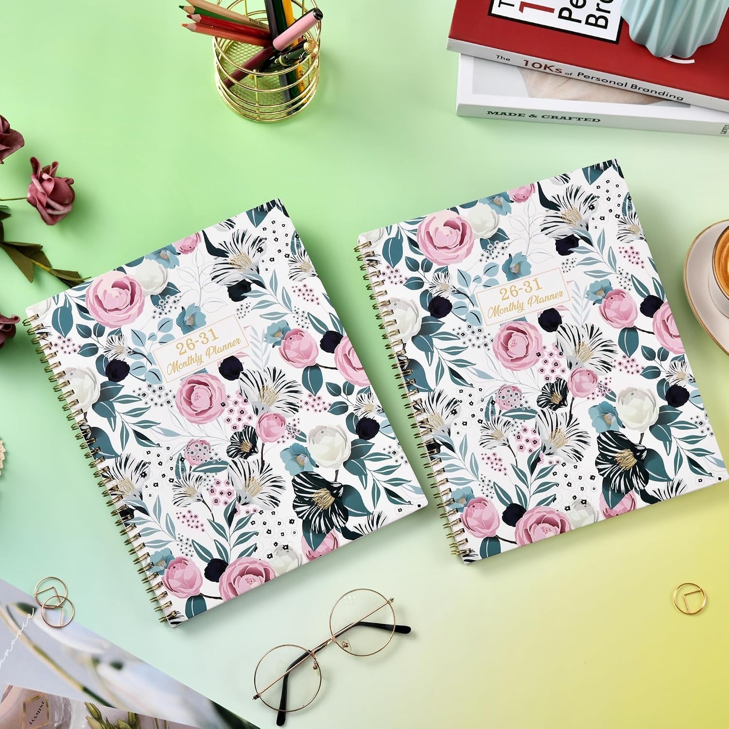 2031 Monthly Planner Spiral Bound Twin-Wire Binding 9″ x 11″