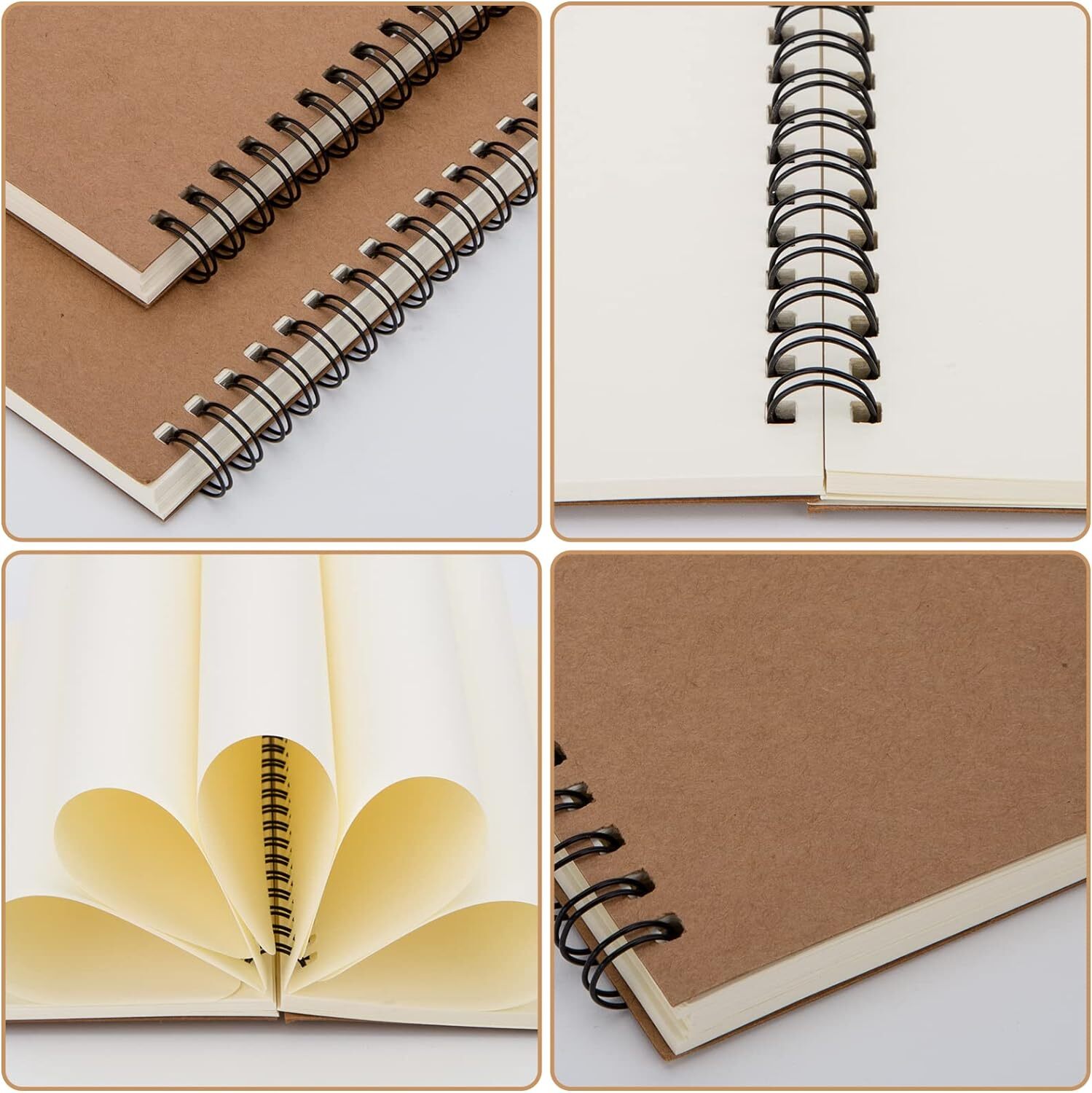 24Pack A5 Unlined Blank Spiral 120Pages 100GMS Paper Spiral Notebook Journals