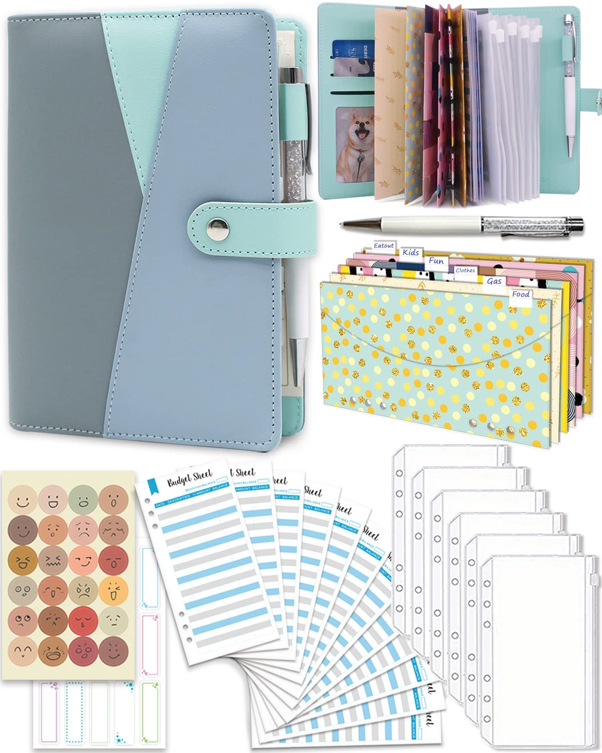 Budget Binder With Zipper Envelopes, Cash Envelopes for Budgeting Money Savin…