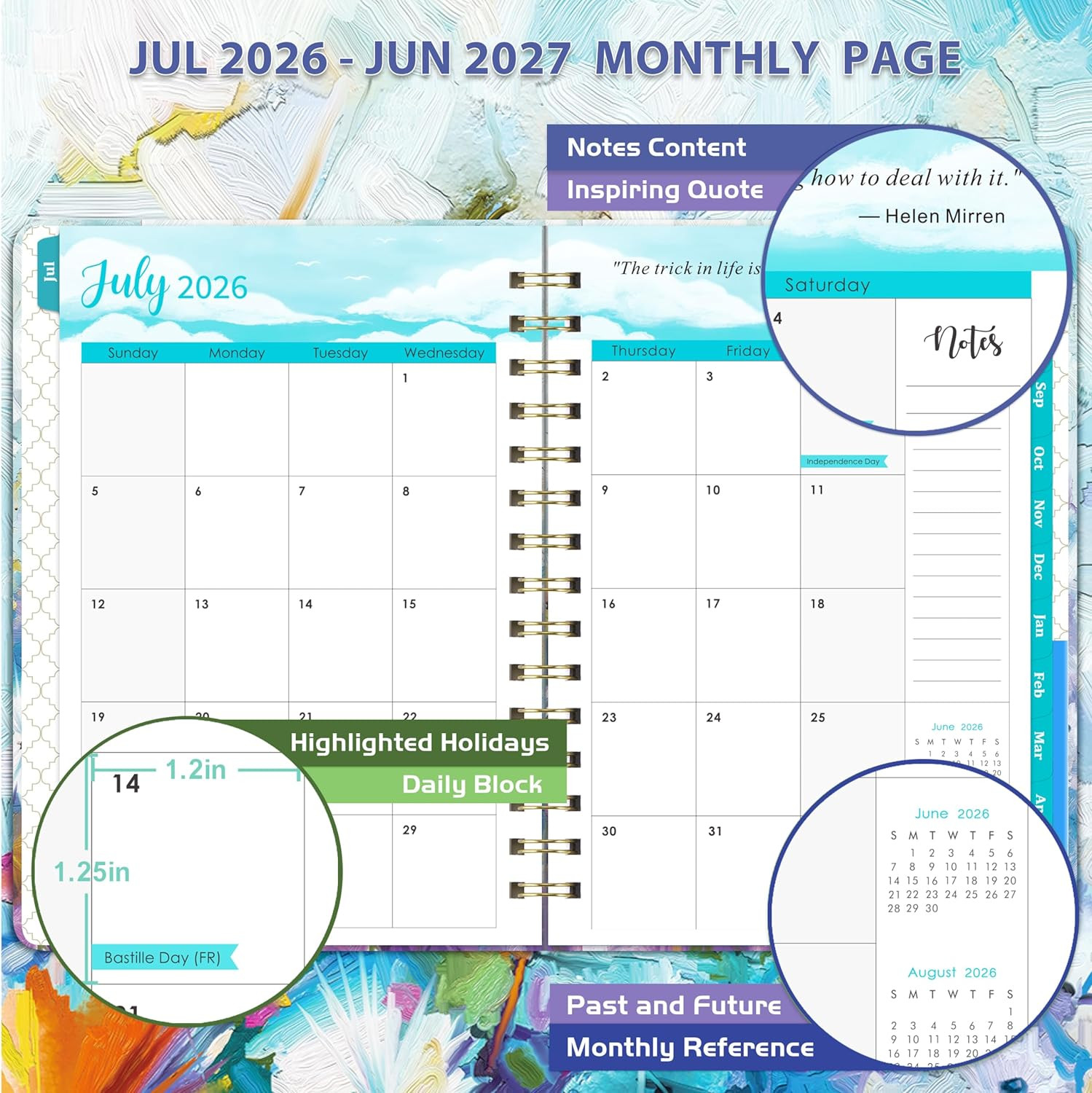 Planner 2026-2027 – 2026-2027 Planner, July 2026 – June 2027, 6.3’’ × 8.4’’, Wee