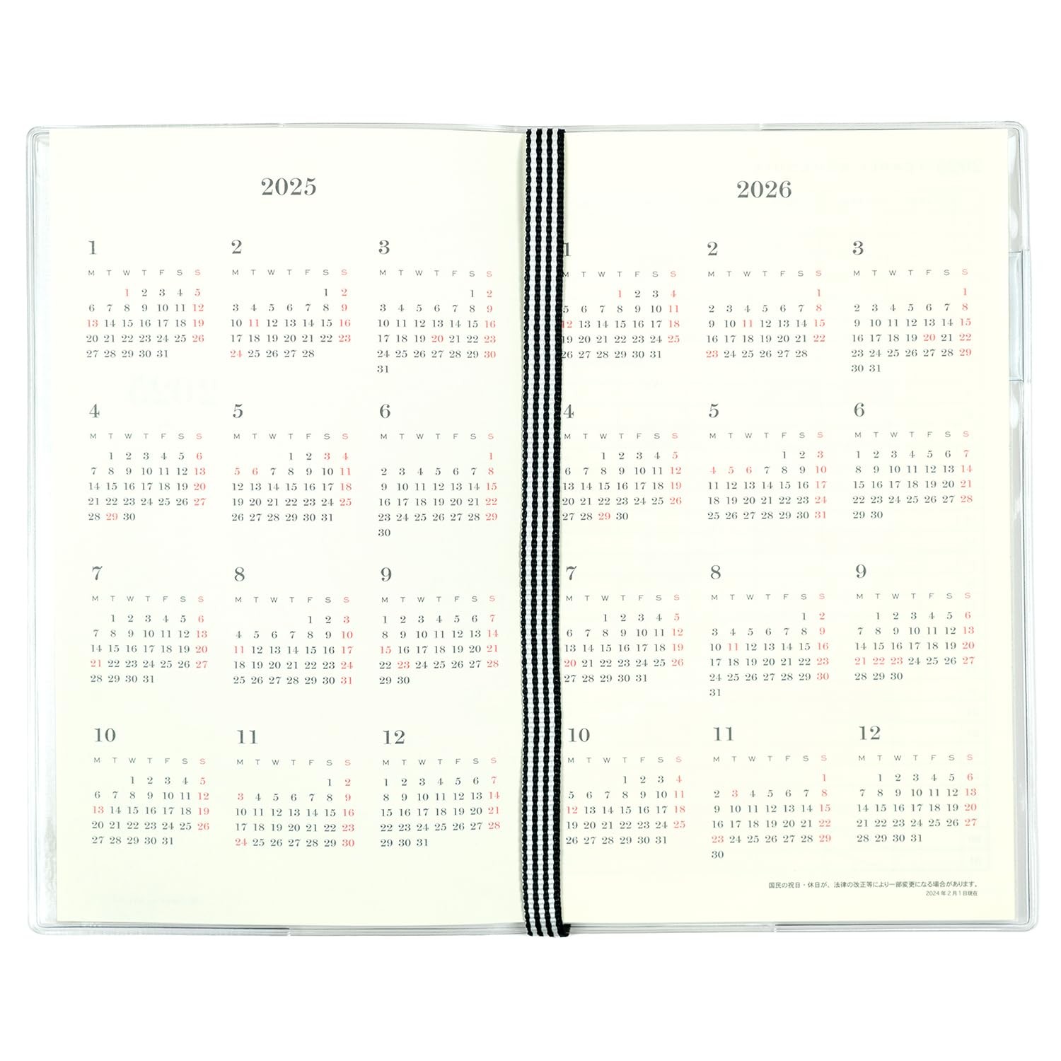 CHIC Notebook 2025 B6 Slim Monthly Soft Cover Flower CD-1334-MM (Starting in Dec