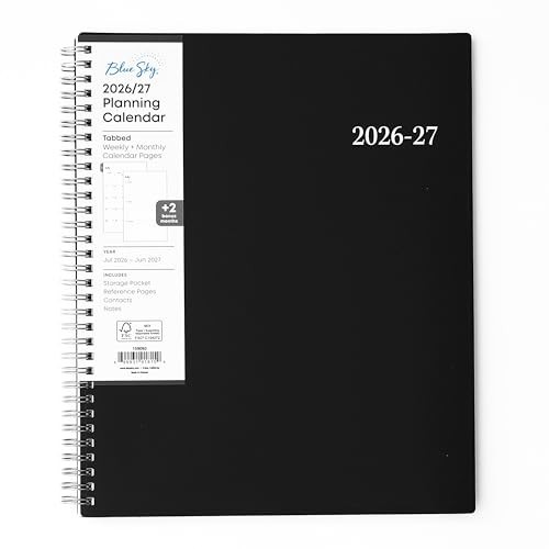 Weekly Monthly Academic Year Planner July 2026 June 2027 8.5×11 Flexible Cover