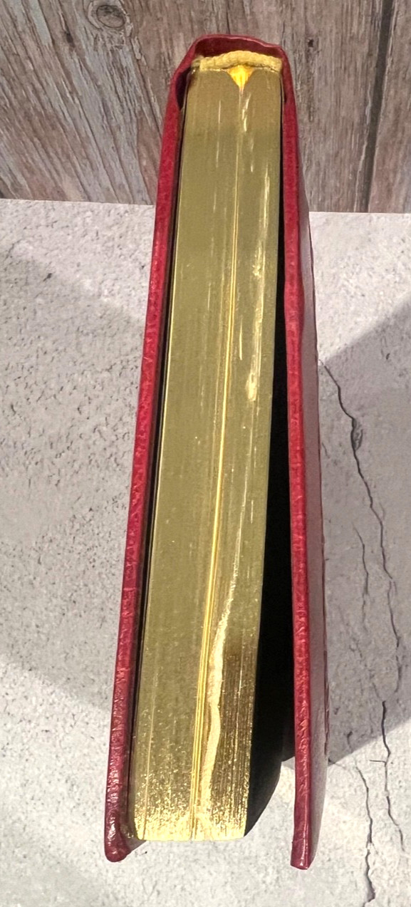 Fiorentina Italian Red Leather Journal Sacred Heart Embossed Gold Lined Notebook