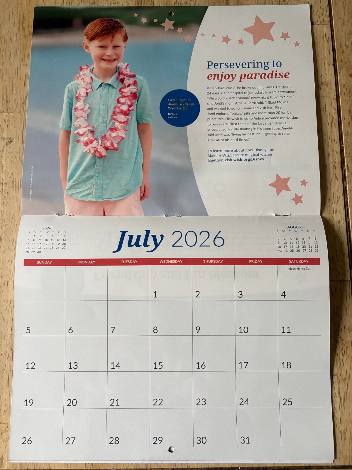 Make-A-Wish Foundation – 2026 Wall Calendar – 12 Months – Kute Kid Photography!