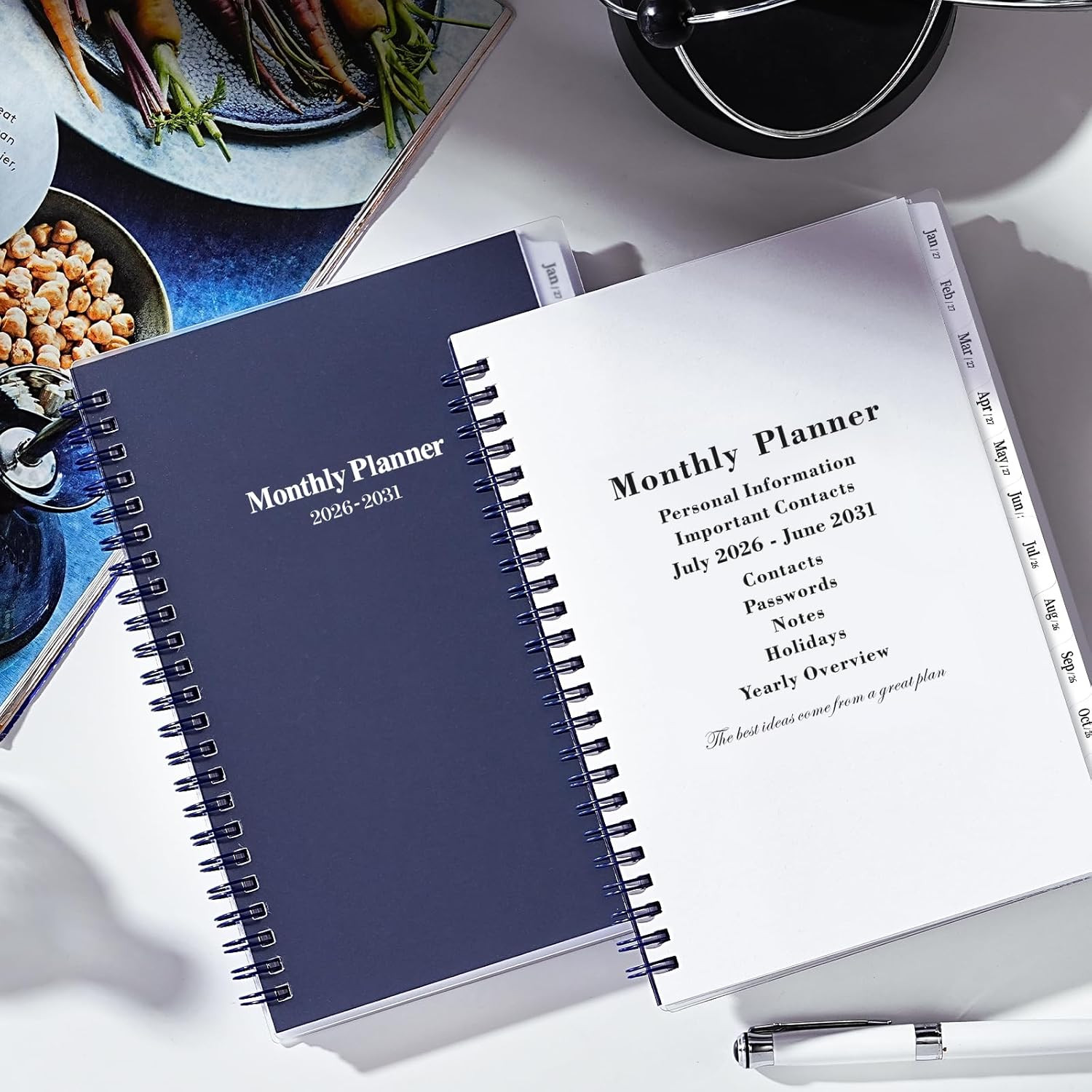 5 Year Planner 2026-2030 Monthly Calendar 6.4×8.5 Tabs Pocket Notes Pages New US