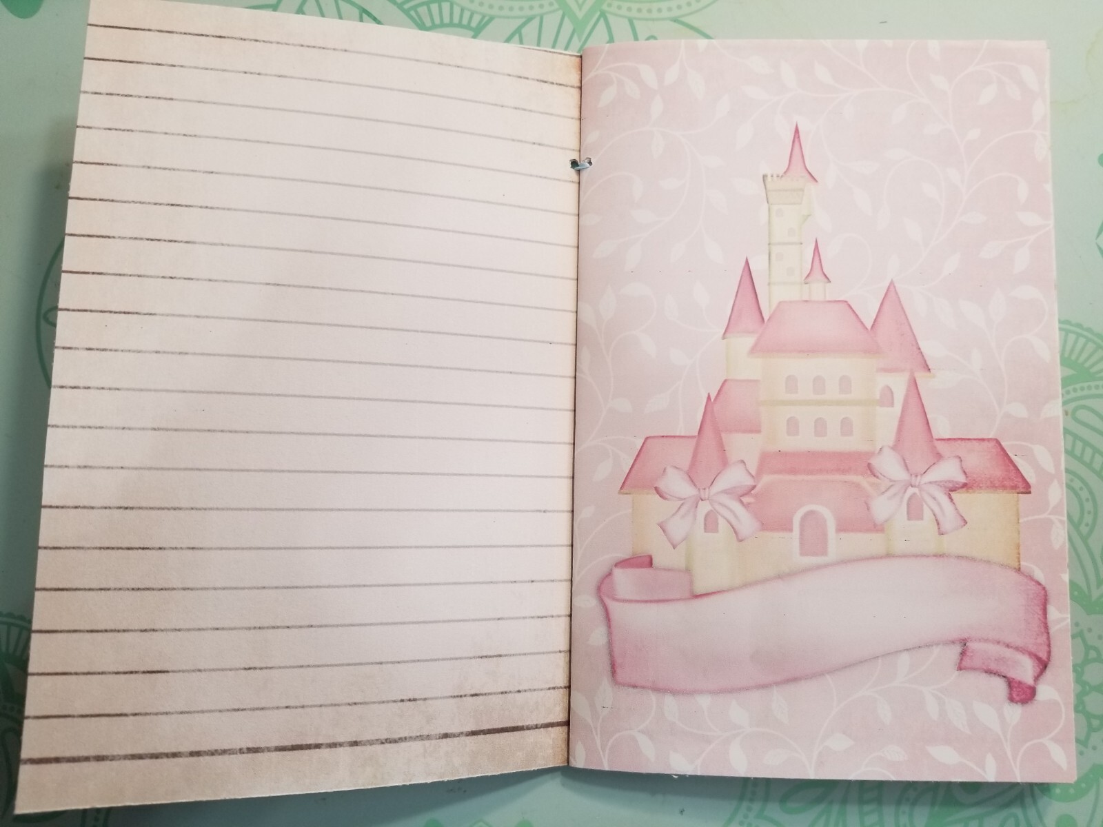 Junk Journal Blank Booklet “PRINCESS TALES” HANDMADE LG 8.5″x5.5″ 40pg