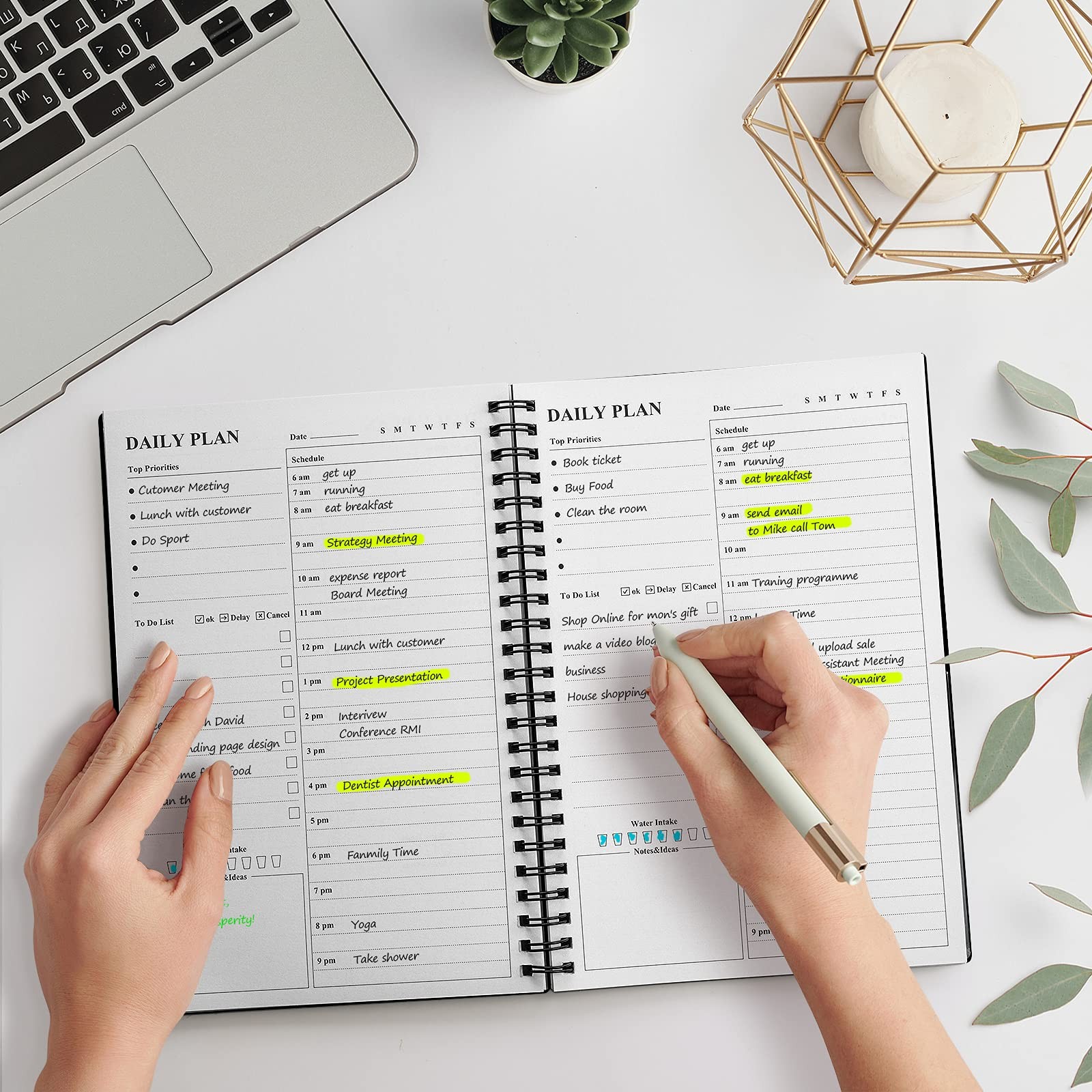 Daily Planner Undated, Asten To Do List Notebook Hourly Schedules Spiral Appo…