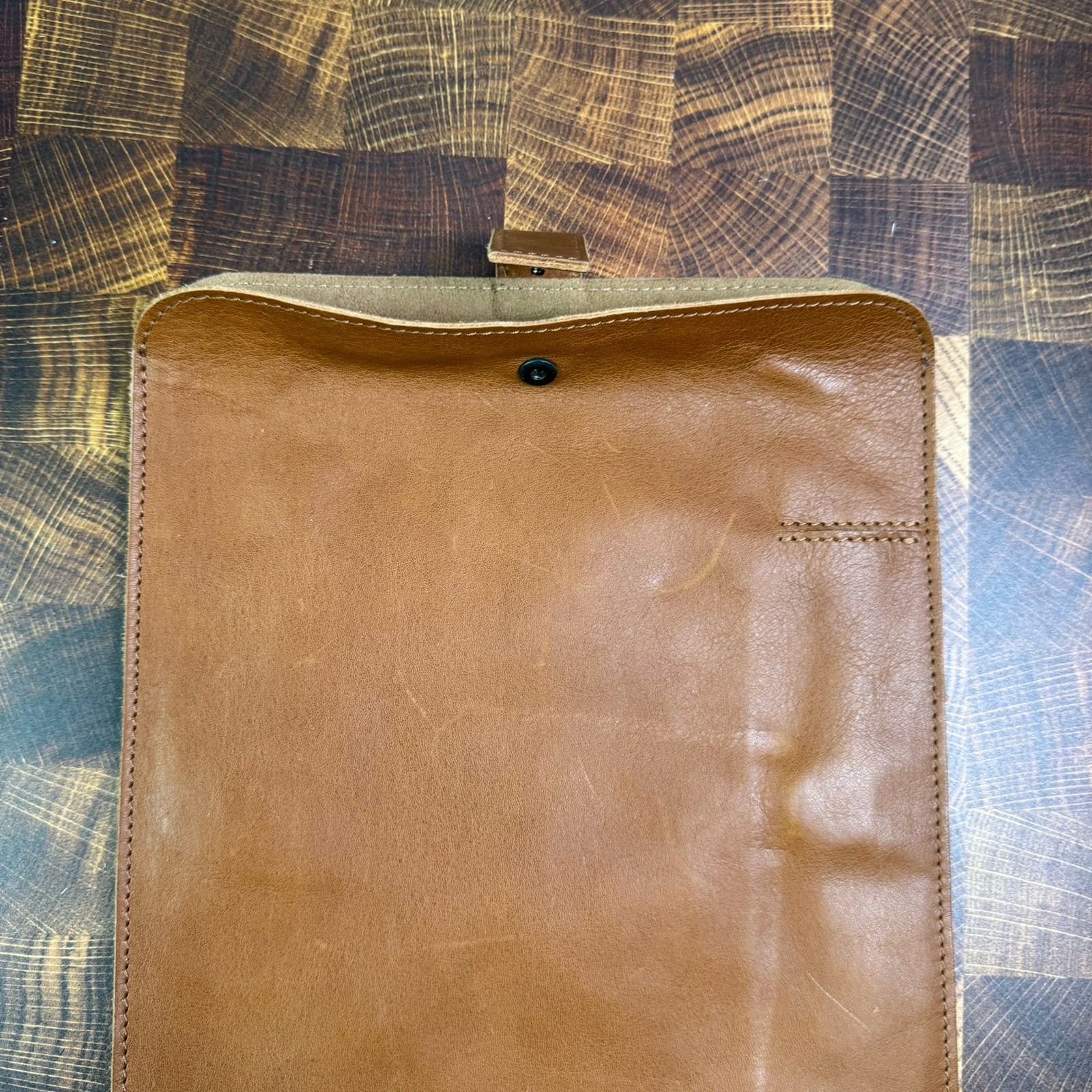 This Is Ground Mod Tablet 2 Leather Organizer Case Toffee Brown IPad Holder Vtg