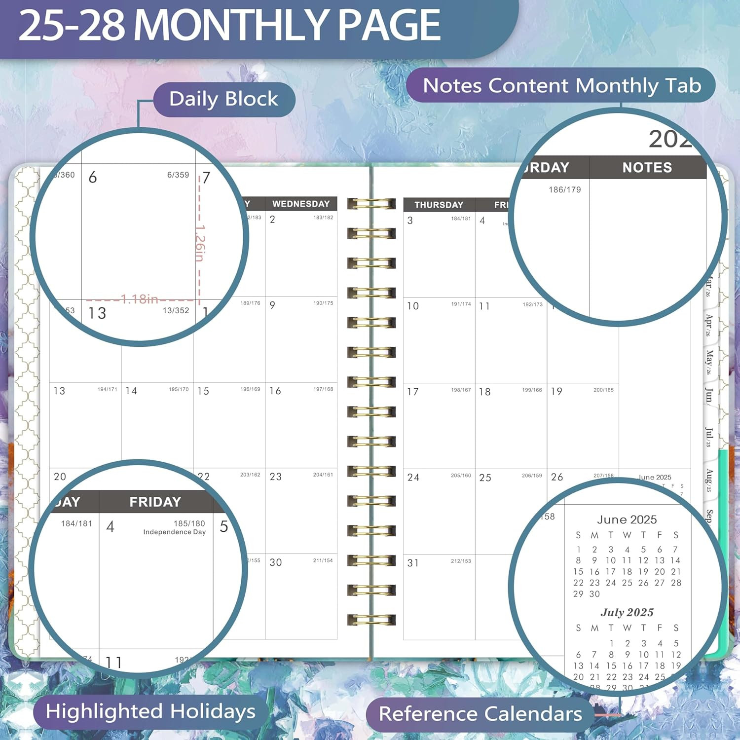 Monthly Planner 2025-2028, 3 Year Monthly Planner 2025-2028, JUL 2025-JUN 2028,