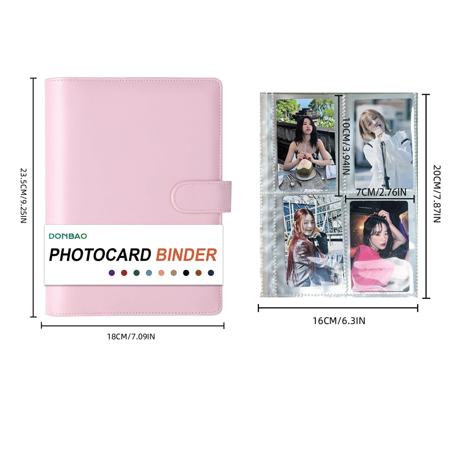 A5 Kpop Photocard Binder, 6 Ring Binder (210mm x 148mm), Light Pink