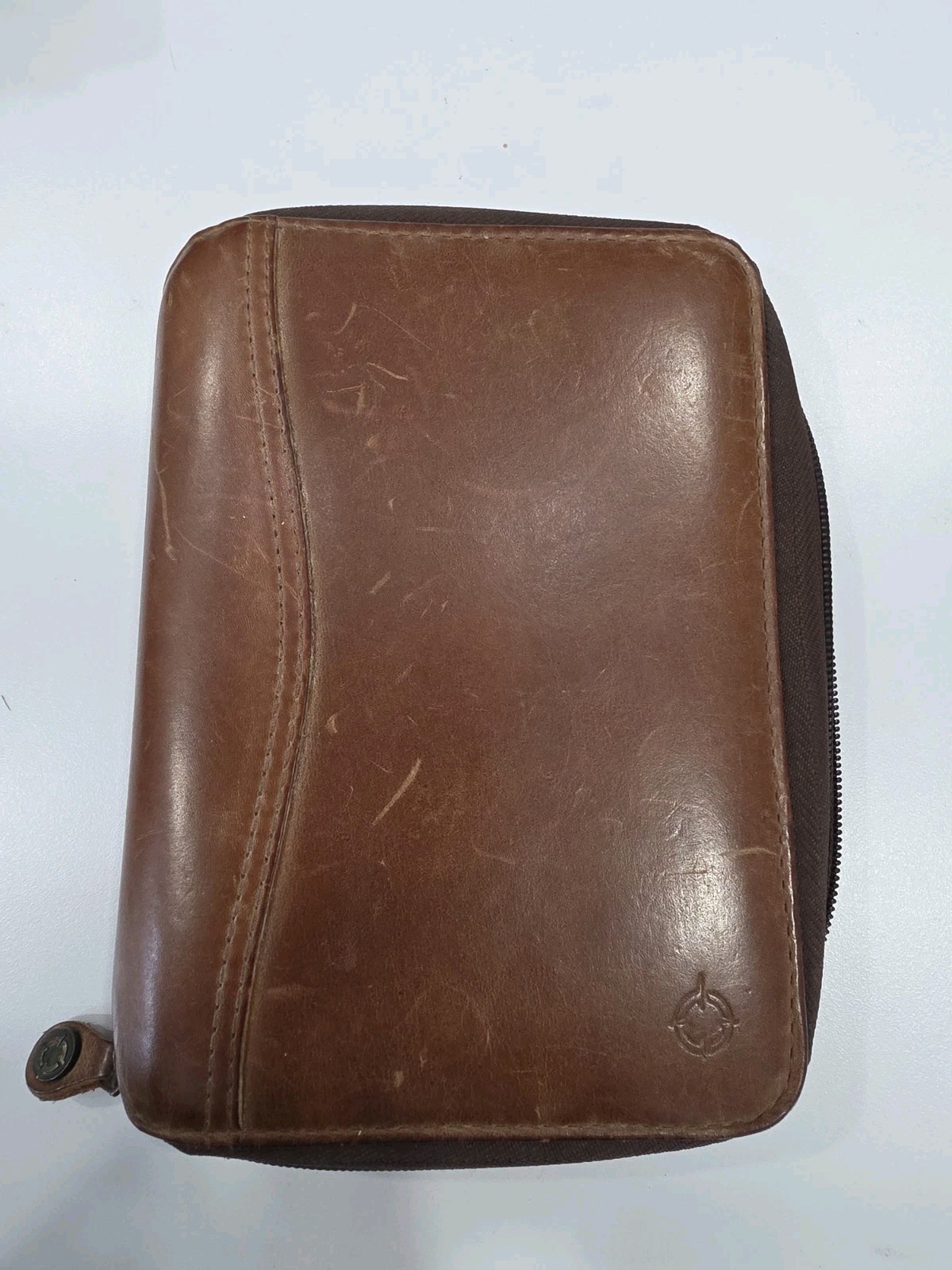 Vintage 1996 Franklin Covey 6 Ring Zip Around Genuine Leather Binder Made In USA
