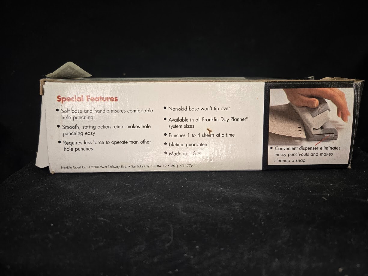 The Ergo Punch for Franklin Day Planner Pocket 6 Hole Punch 3 1/2″x 6″