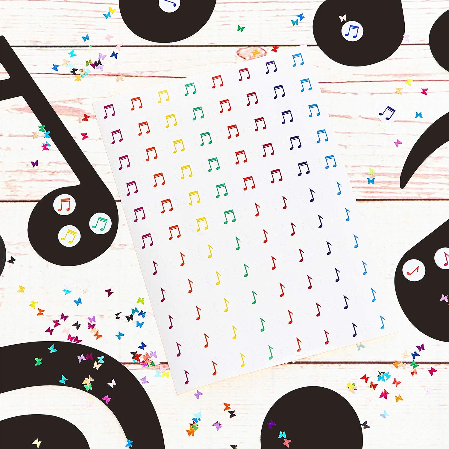 Outus 1760 Pieces Music Notes Stickers Colorful 20 Sheets Small,