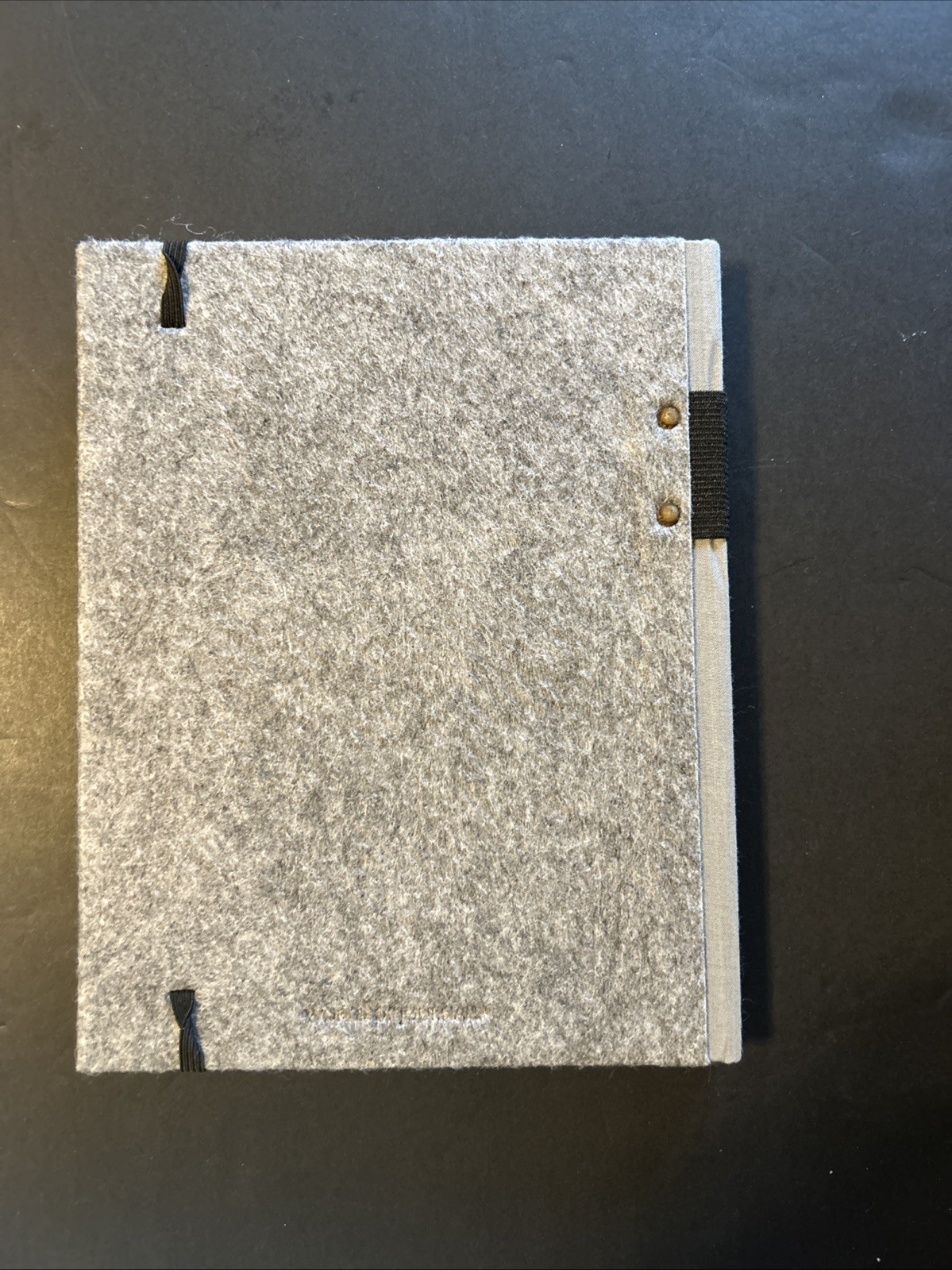 World Of Journals Gray Felt Lined Journal Hardcover Elastic Closure Pen Loop