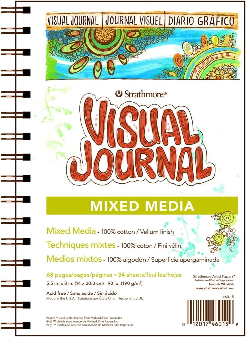 Compact 34-Page Visual Journal, Perfect for Scrapbooking and Mixed Media Art