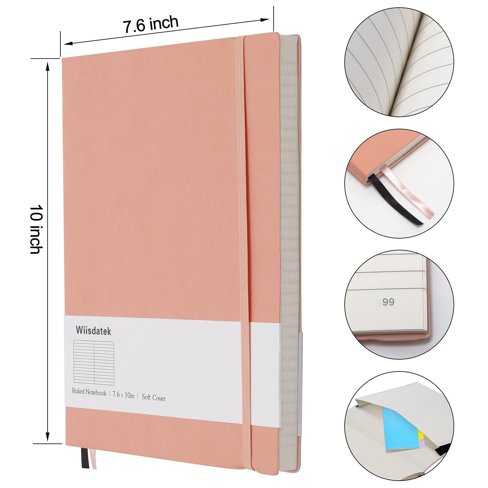 B5 College Ruled Notebooks – 2 Pack B5 Large Journal Notebooks with 376 Numbe…