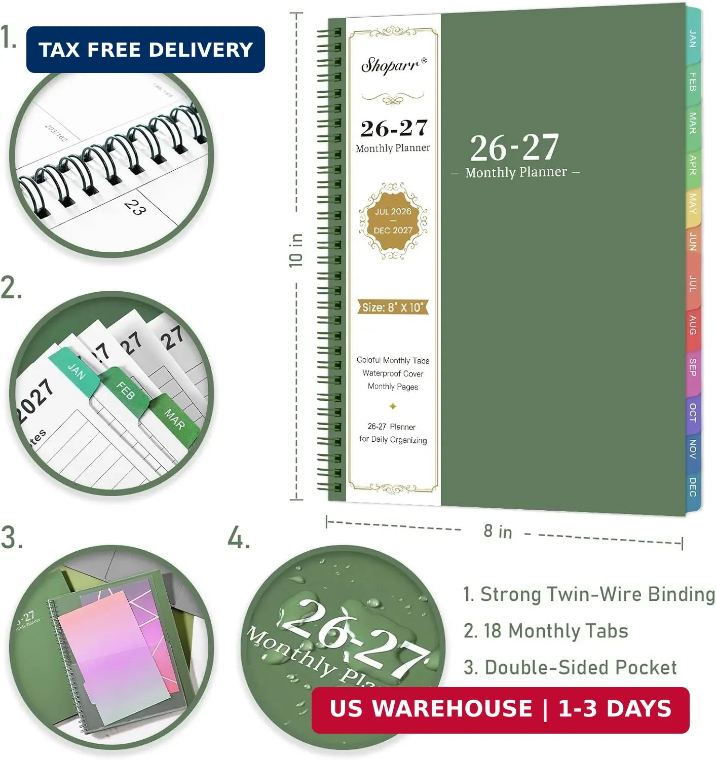 Planner 2026-2027 – 2026-2027 Monthly Planner, JUL 2026-DEC 2027, Monthly Planne