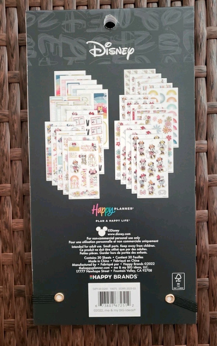 Happy Planner ~ Disney Sunny Minnie Mouse Teacher ~ Value Pack Stickers 515 Pcs