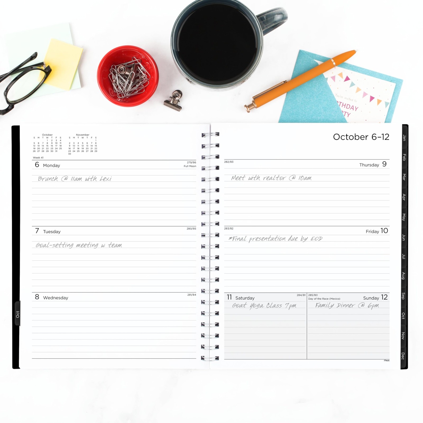 2026 Planner, Weekly & Monthly, 15-Month, 8-1/2 x 11, Large, Basic, Black (CRW62