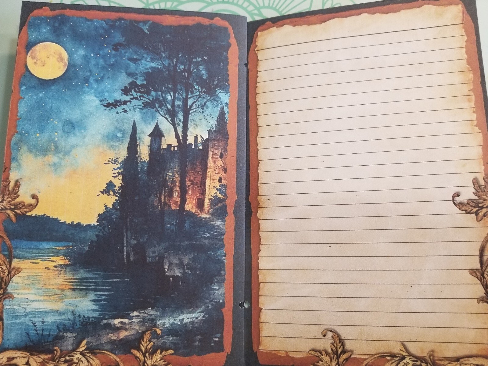 Junk Journal Booklet “MAGICAL NIGHT 2” Woodland HANDMADE Cards, Pockets +More!