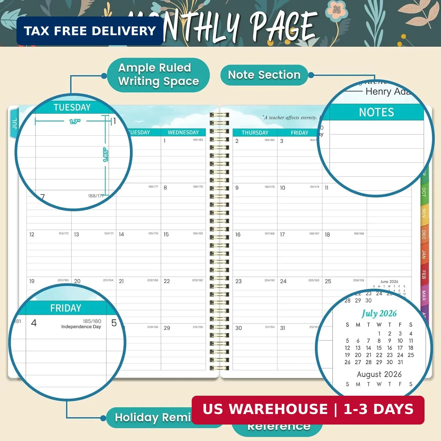 Teacher Planner 2026-2027- Teacher Planner, Teacher Lesson Planner from July 202