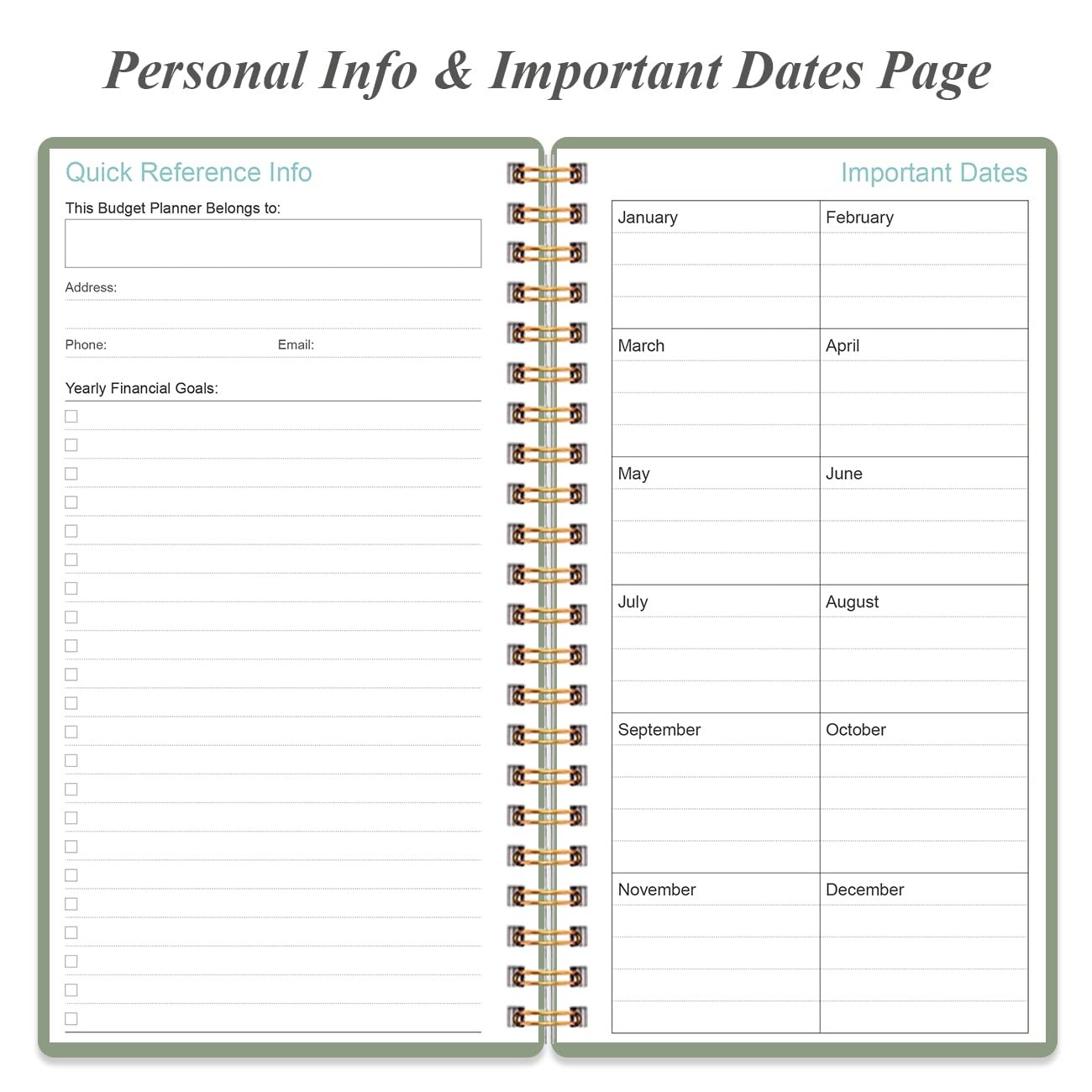 Budget Planner – A6 Expense Tracker, 3.75 x 6.75 inches, Green