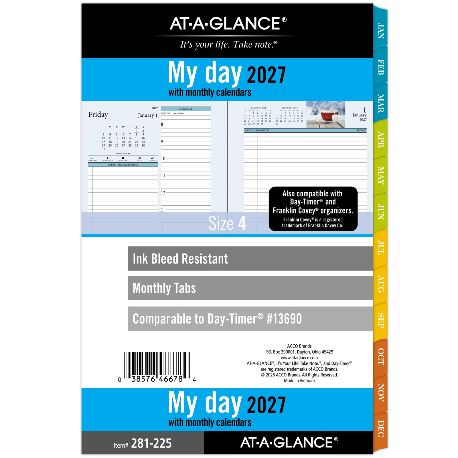 AT-A-GLANCE 2027 Zenscapes Daily Monthly Planner Two Page Per Day Refill