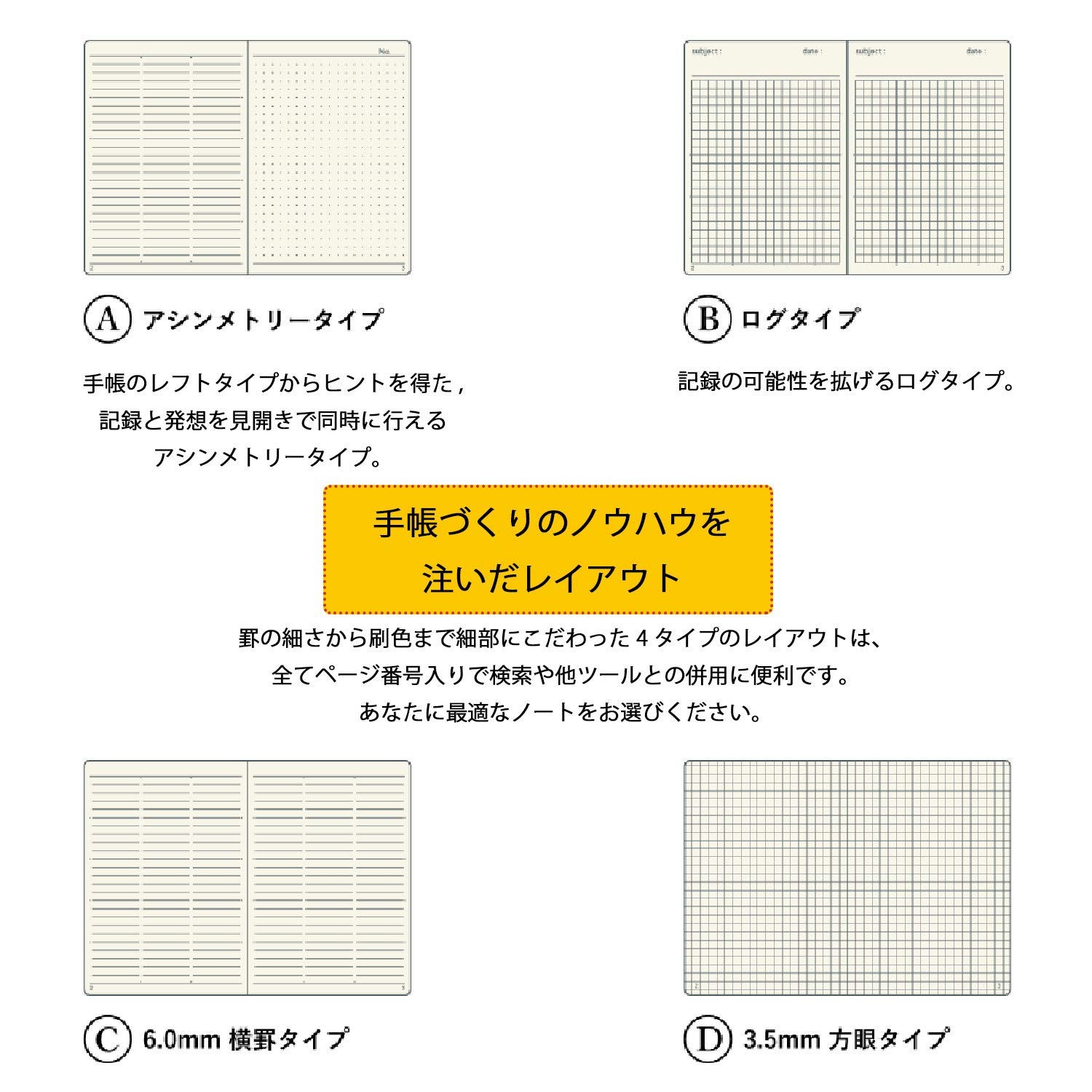 NOLTY Notebook B6 Asymmetric 6.0mm Ruled Dot Grid Black NTBNT2101