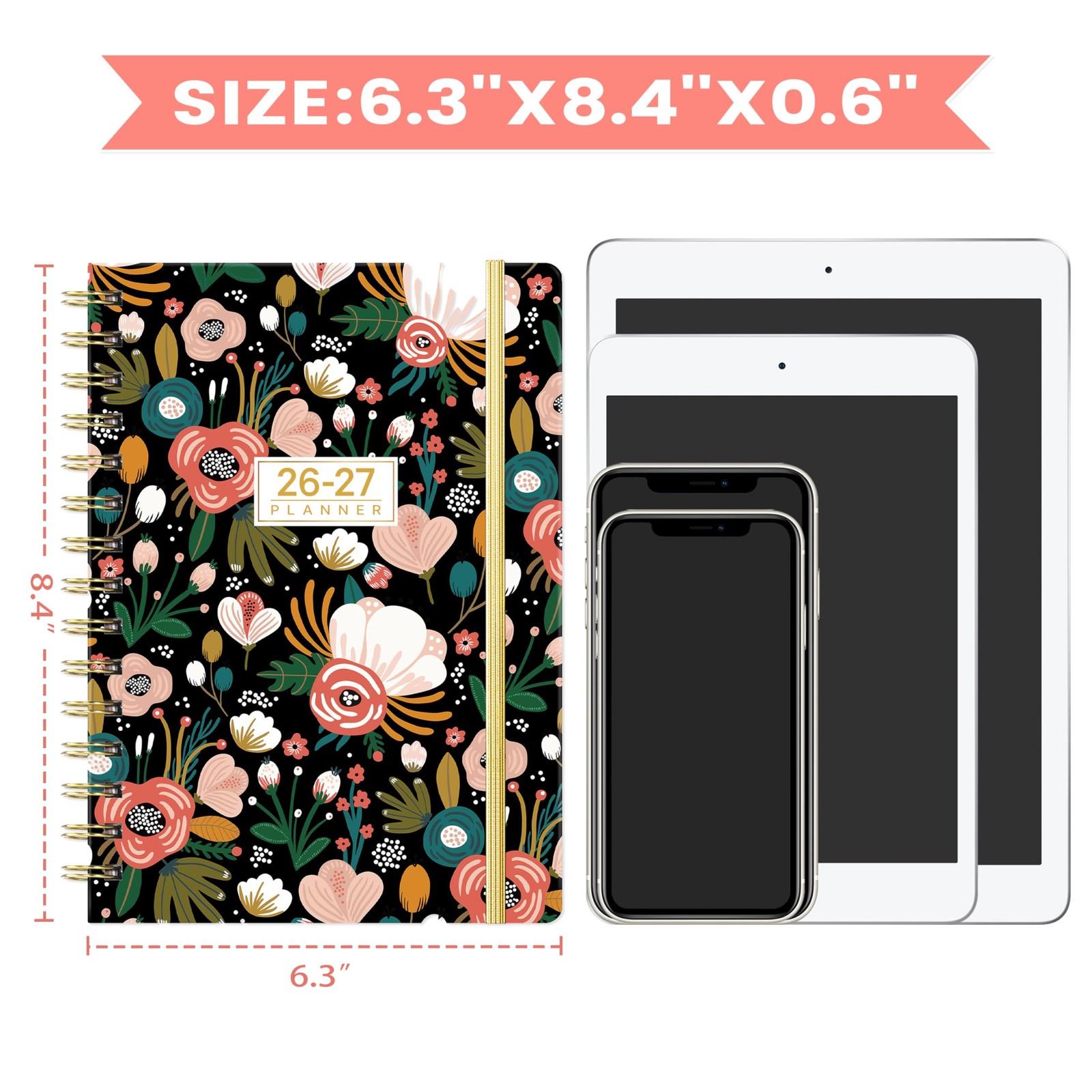 Planner 2026-2027 – Weekly Monthly from July 6.4 x 8.5 inches, Black