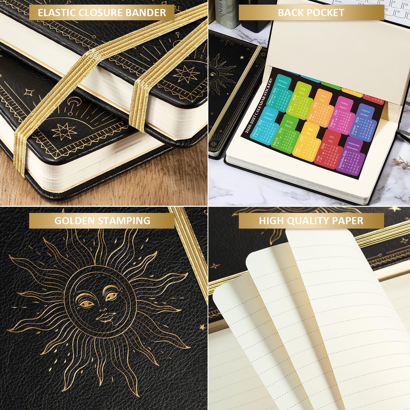 Planner 2026-2027 – Academic 2026-2027, 5.75 x 8.25 inches, Black Sun