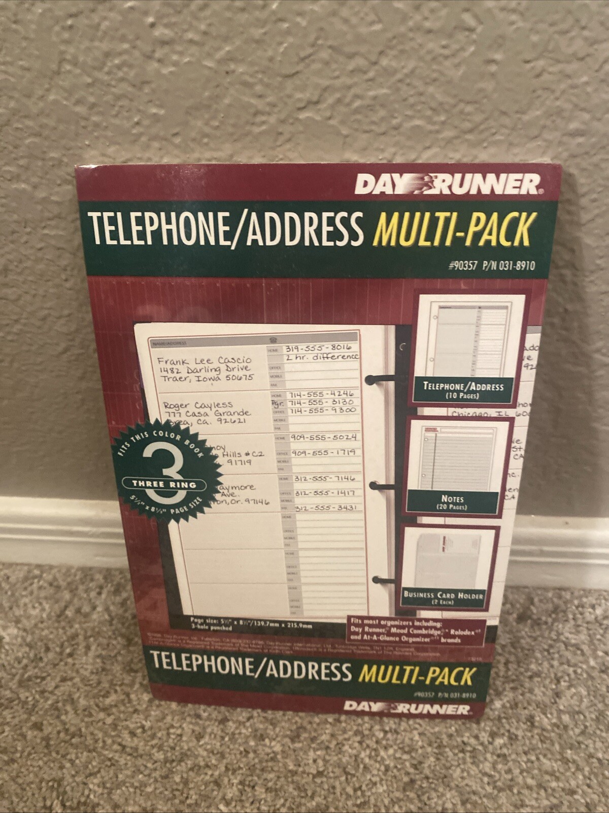 Vintage 1994 Day Runner Day Planner Telephone/Address 5.5″ x 8.5″ Refill Pages