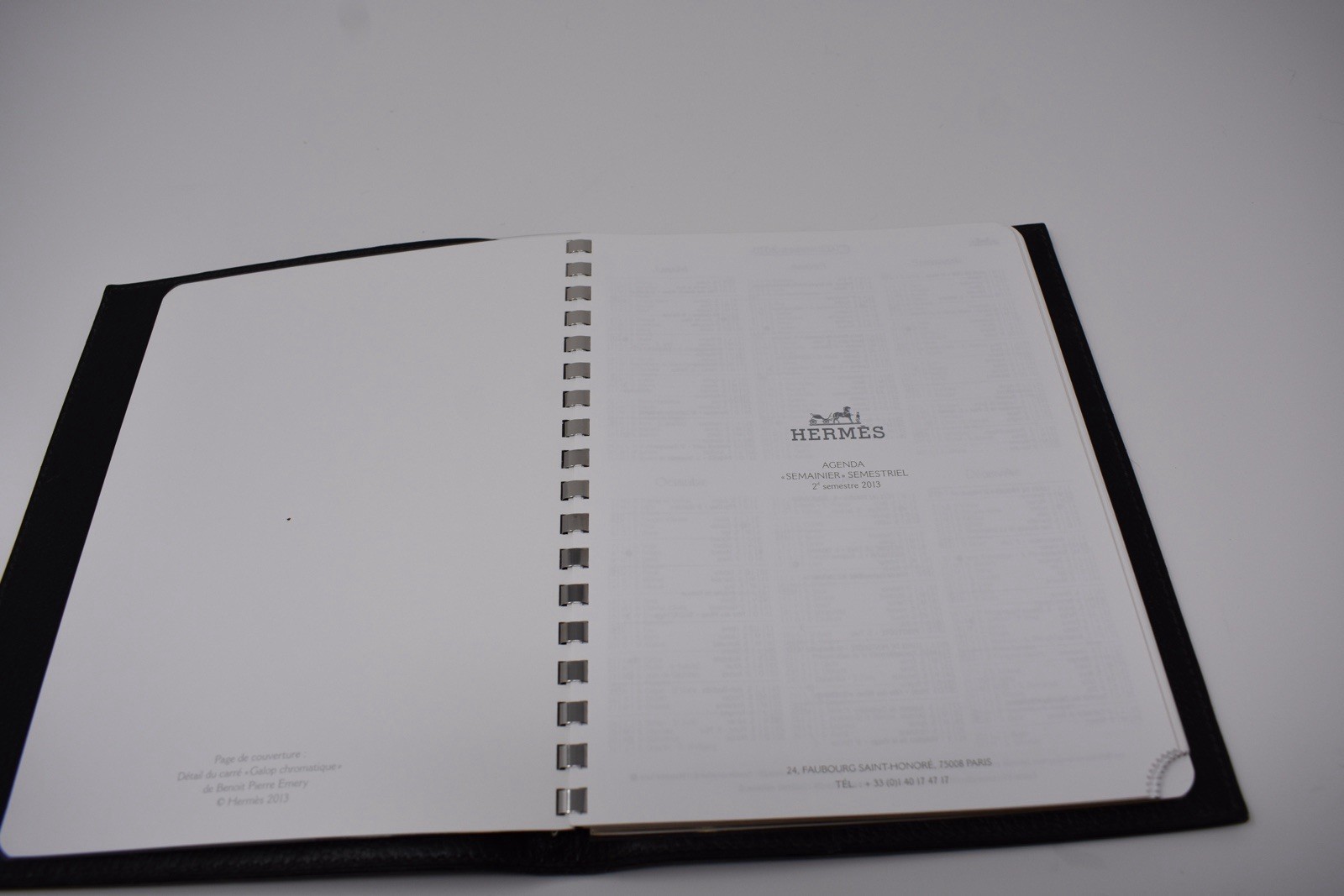 Hermes Vintage Black Calf Skin Leather Notebook/Agenda Holder
