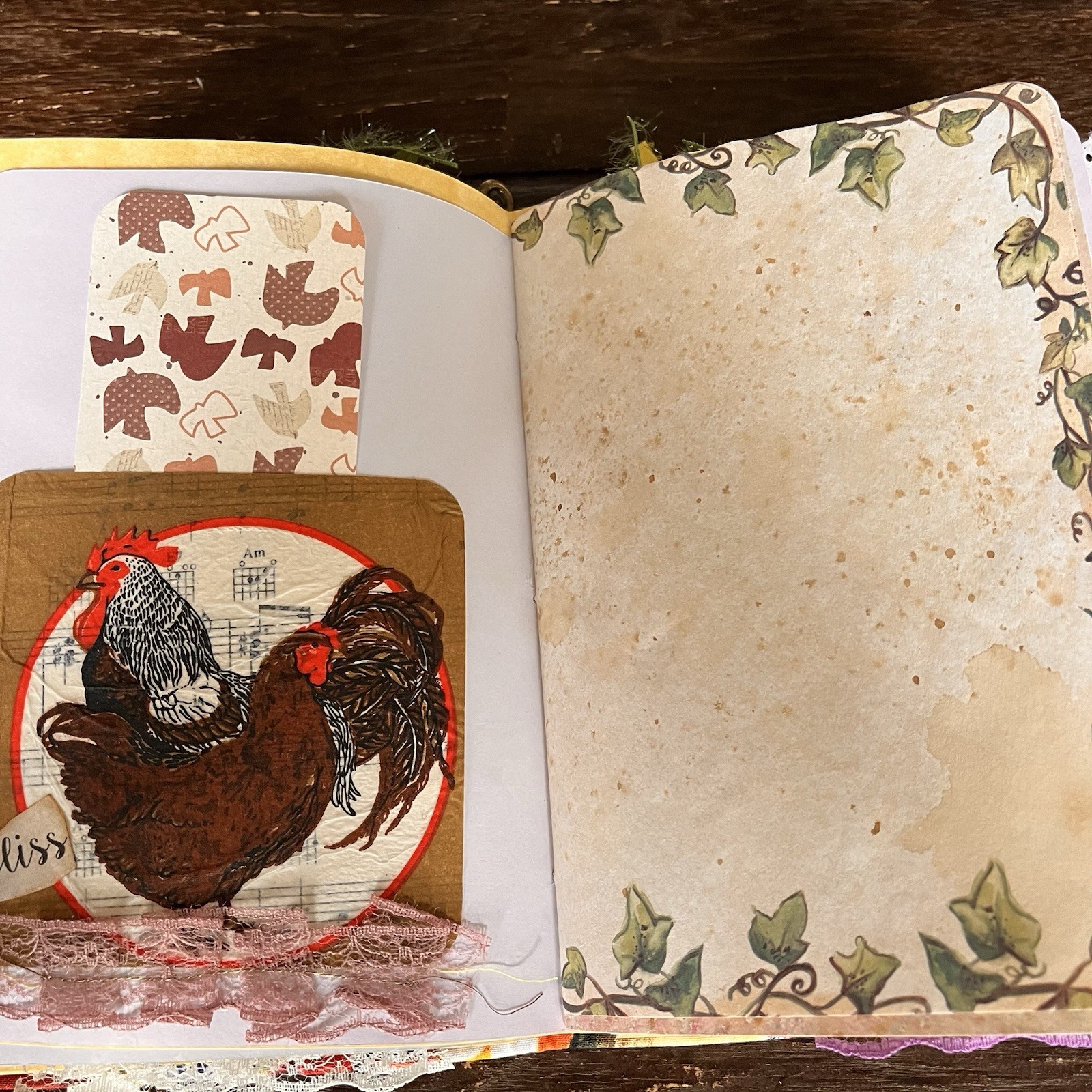 Bird Themed Junk Journal 3 Signatures Softcover Decorated Floral Colorful