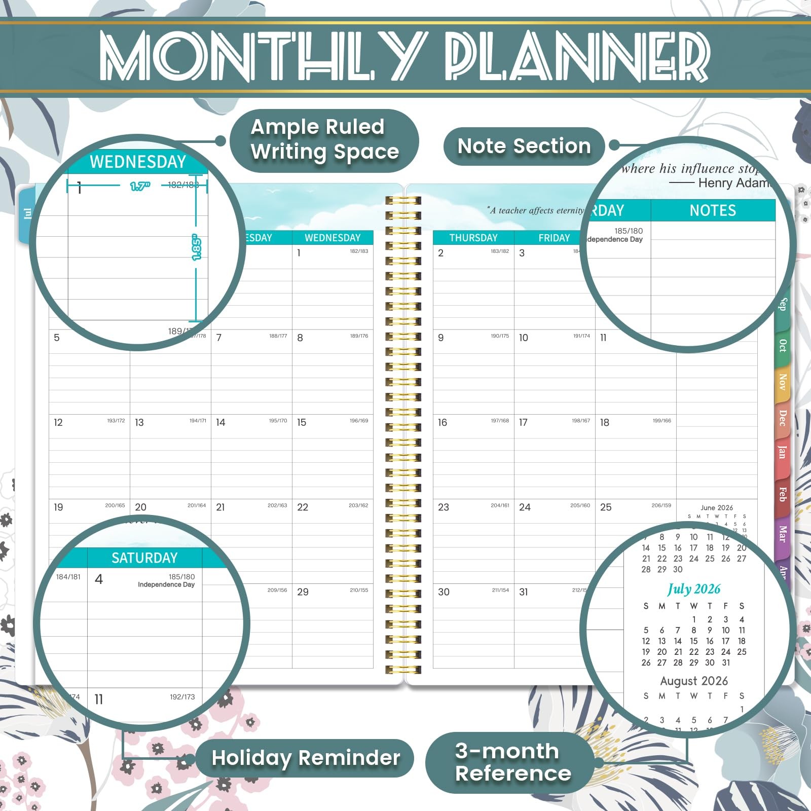 Teacher Planner 2026-2027 – 2026-2027 Weekly & Monthly Lesson Plan Book with Col