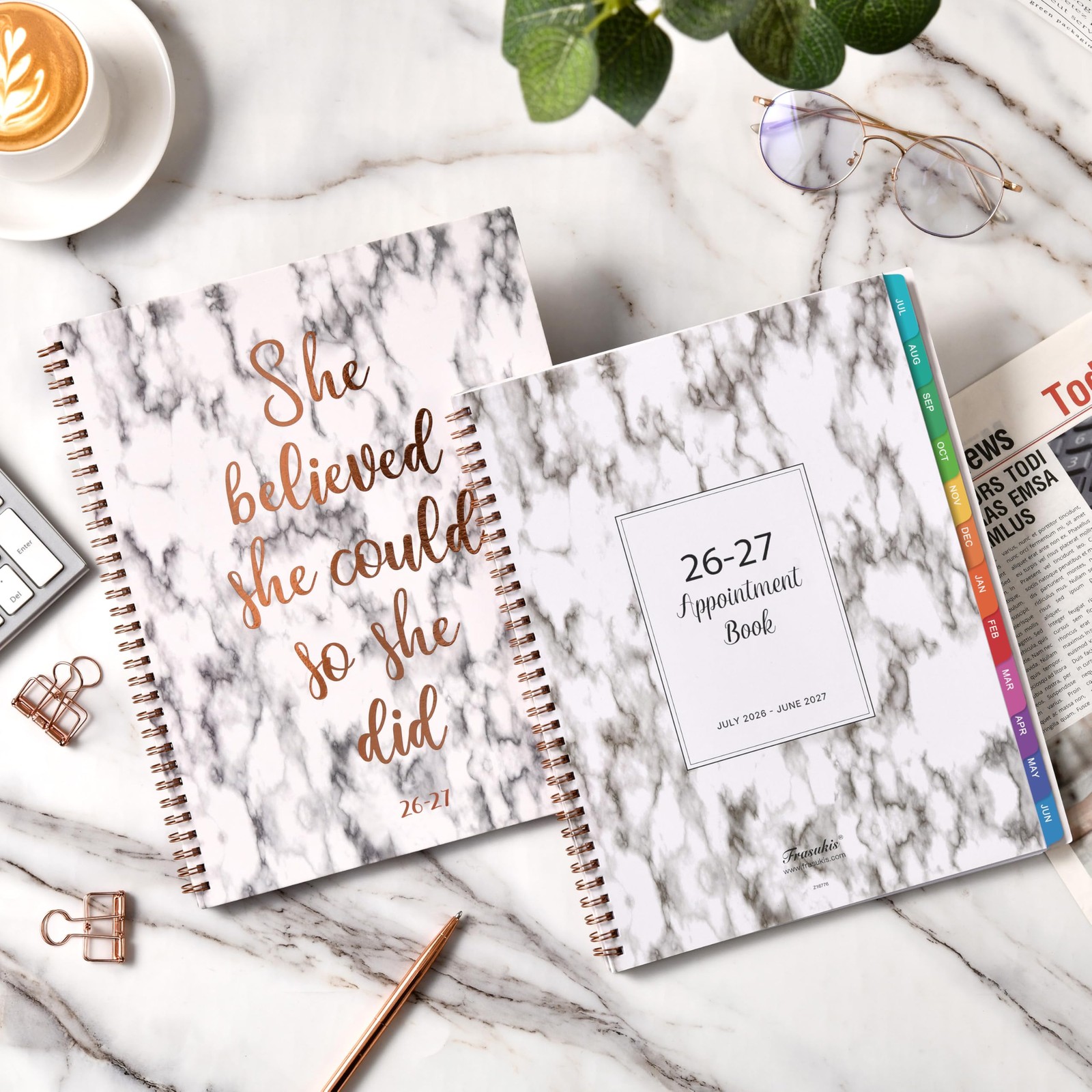 Appointment Book – 2026-2027 Daily 8 inches X 10 inches, Off-white-8*10