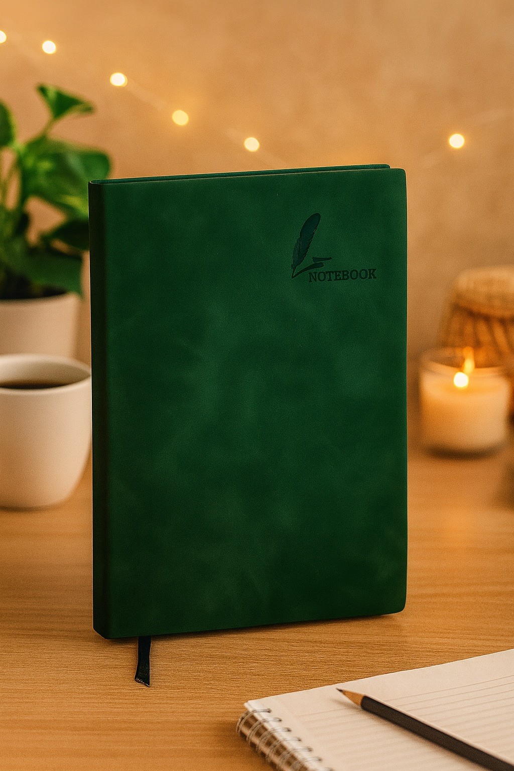 Set of 2 Lined Notebook A5. Color Green. Free Shipping USA