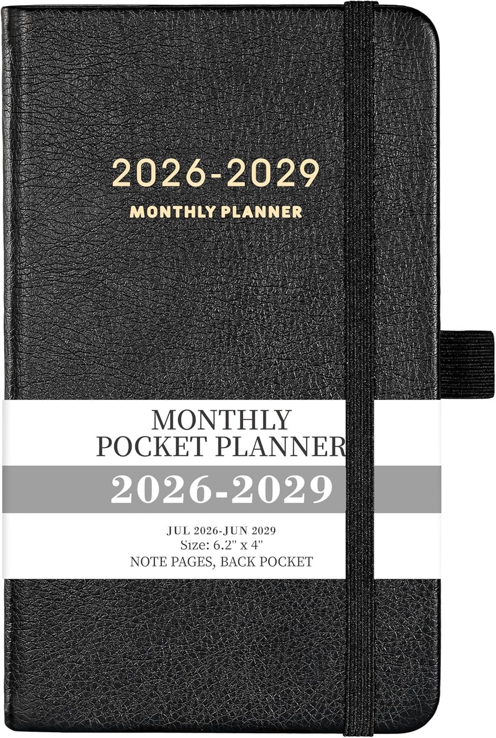 2026-2029 Stylish Mini Planner: Durable Leather, Notes & Contacts Included