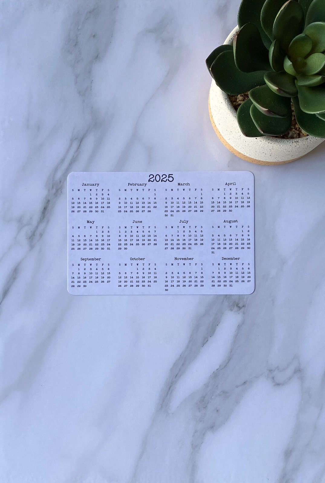 Landscape Calendar Magnet 6″ x 4″ | Start On Any Month | Magnetic Calendar
