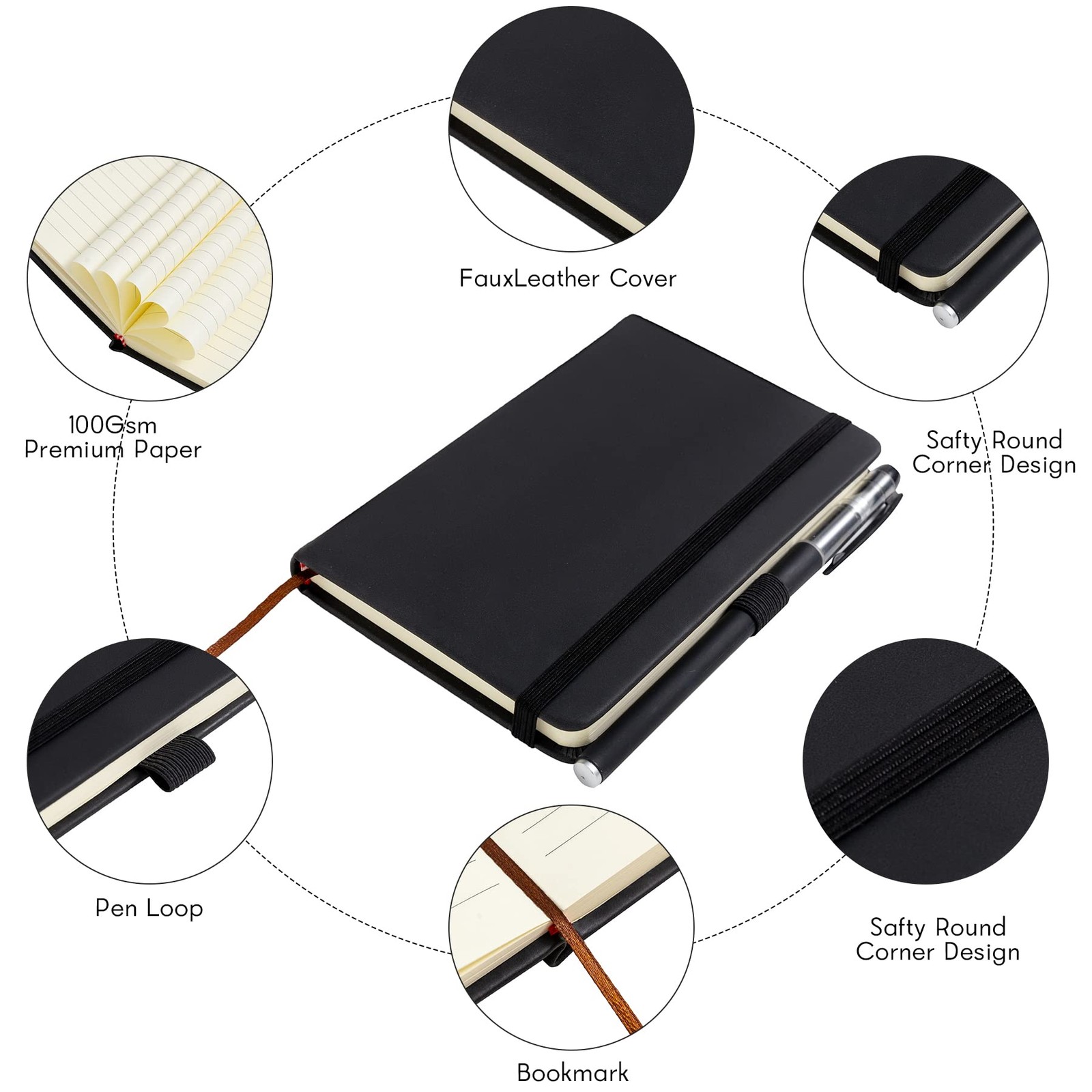 2Pack Pocket Notebook Small Notebook Journal Notebook 4 Inches X 5.7 Inches 200