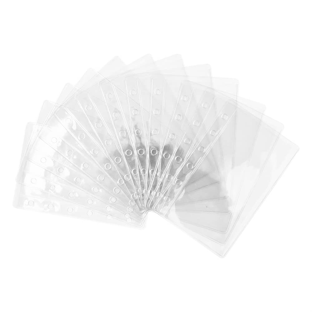 A7 Binder Pockets 12 PCS Clear Cash Envelopes Waterproof PVC Pouch 6-Ring Page