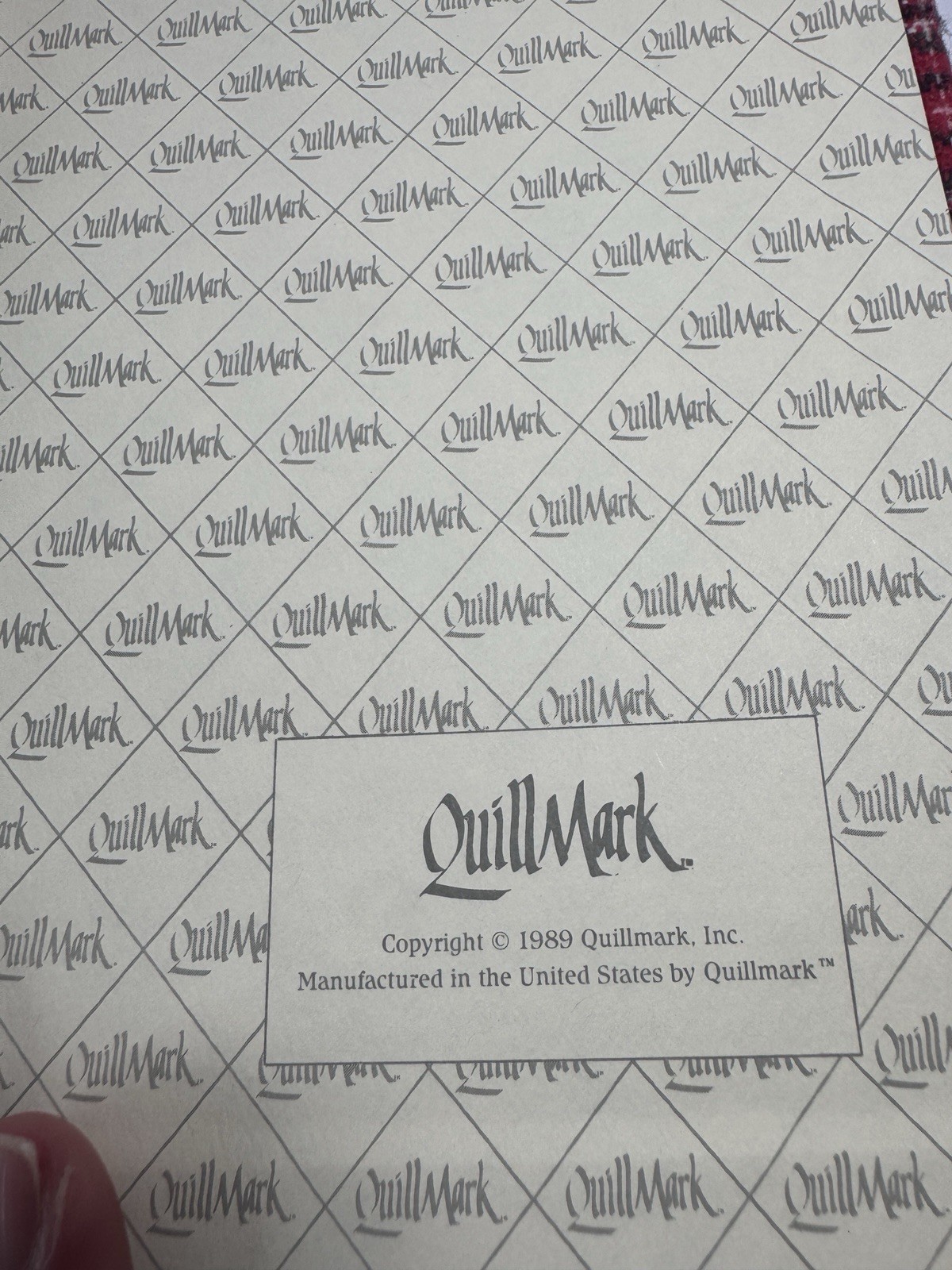Vintage 1989 Red Plaid Flannel Quill Mark Journal USA Unused