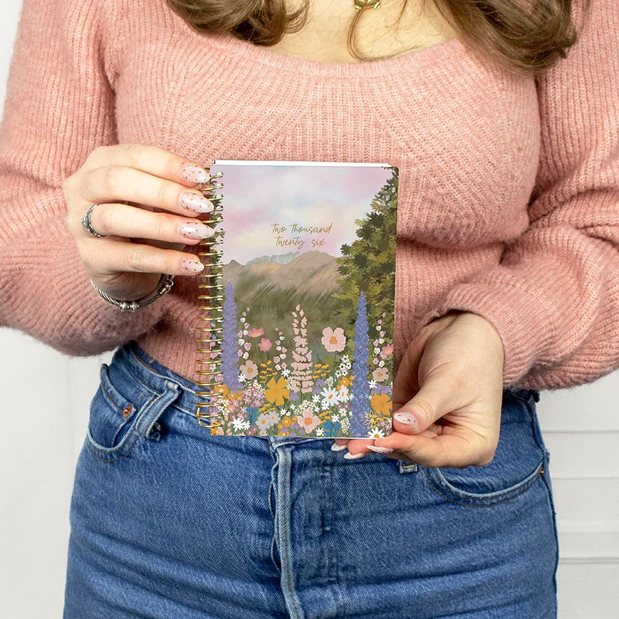 2026 Soft Cover Planner, 4″ x 6″, Wildflower Mountainside