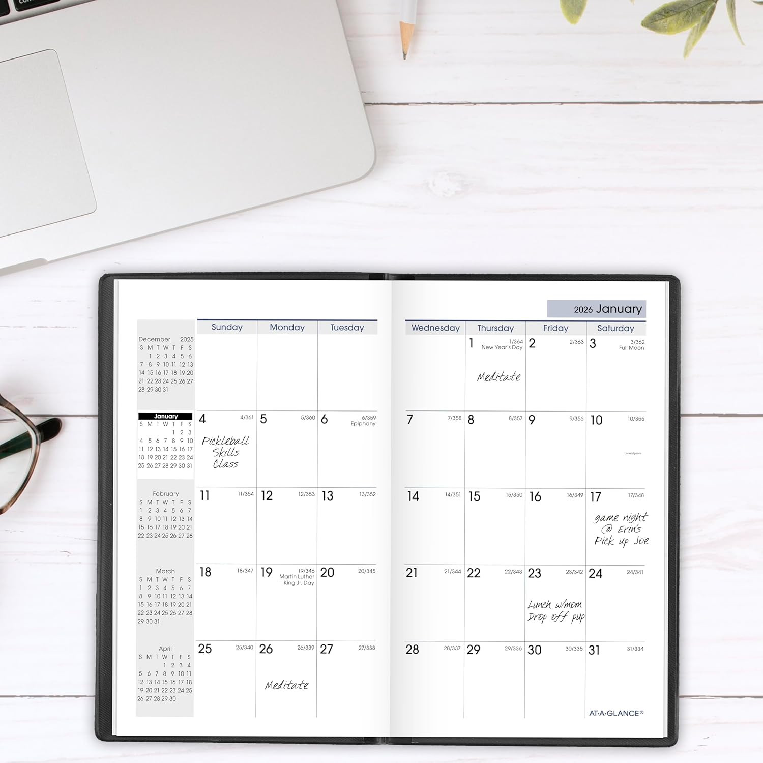 2026 Planner, Monthly, 3-1/2″ X 6″, Pocket Size, Dayminder, Black (SK530026)