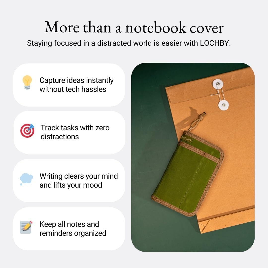 Durable Pocket Journal | Tomoe River Paper | Olive Waxed Canvas EDC Notebook