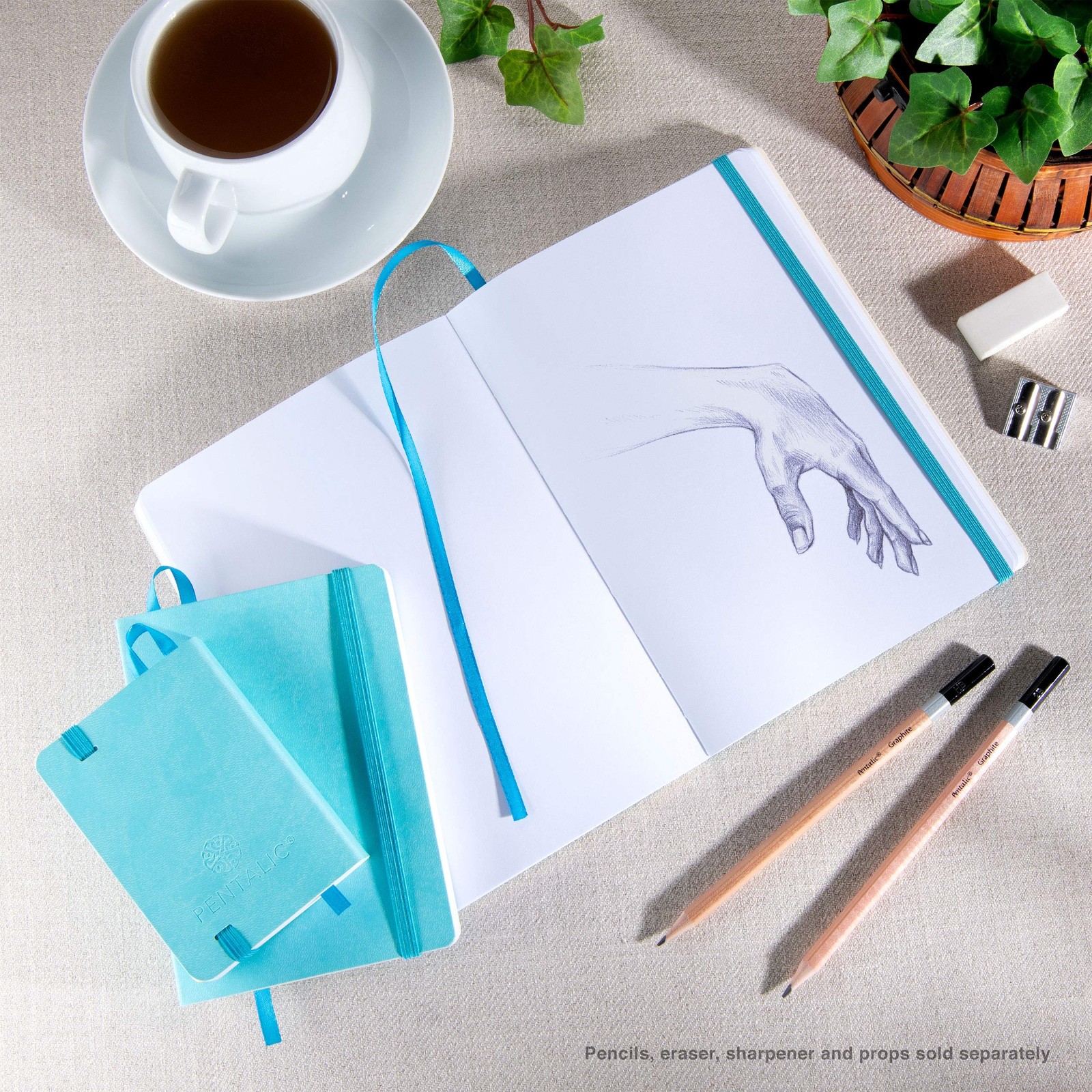Pentalic 3″ x 4″ Pocket Sketchbook 3-inch x 4-inch, Turquoise, Turquoise