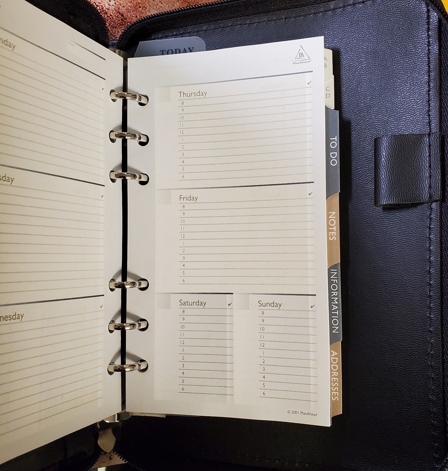 Vintage Ultimate Organizer Black, PlanAhead 6 Rings, Unused w/tags