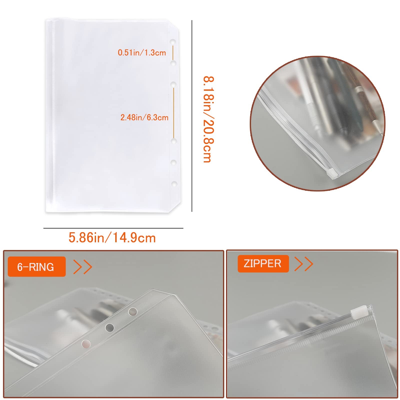 DY.2ten A5 6-Hole Binder Notebook Refills Set – 135 Sheets Square Paper