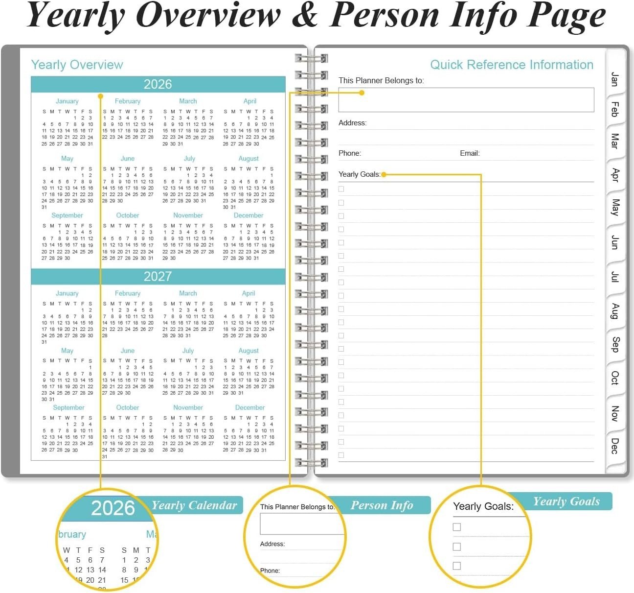 2026 Planner with Hourly Scheduling & Inner Pocket for Effortless Organization