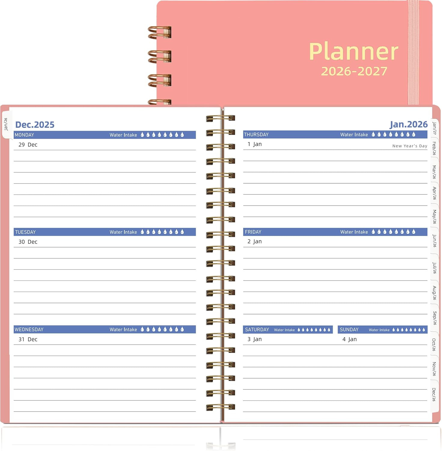 Day Planner 2026-2027, Weekly and Monthly Planner 2026, from Jan 2026-Jun 2027,