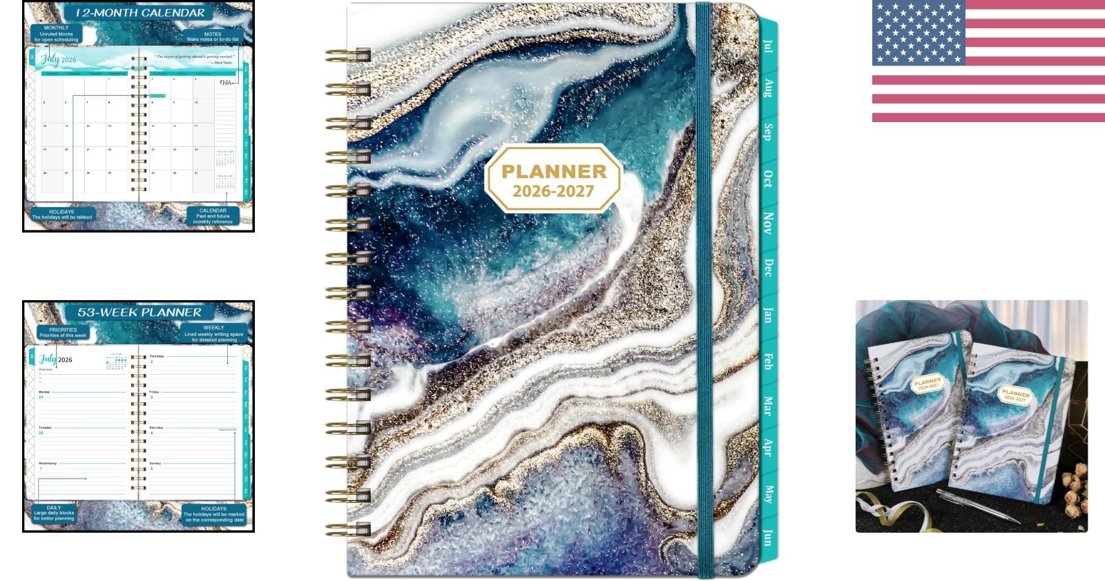 Portable 2026-2027 Planner for Students and Professionals – 8.5 x 6.4 inches